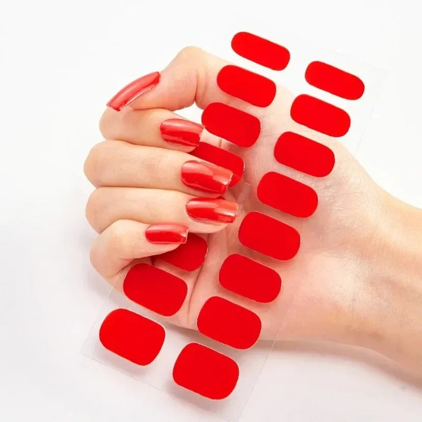 Transform Your Nails with UV Semi-Cured Gel Nail Wraps - Long-Lasting French Full Cover Stickers for Stunning Nail Extensions