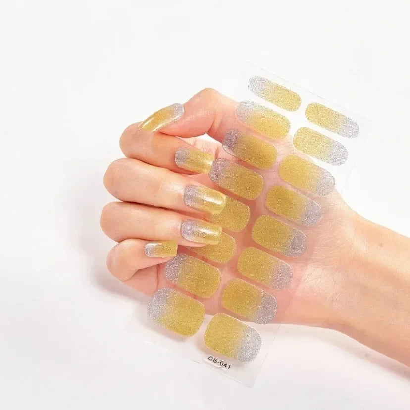 Transform Your Nails with UV Semi-Cured Gel Nail Wraps - Long-Lasting French Full Cover Stickers for Stunning Nail Extensions