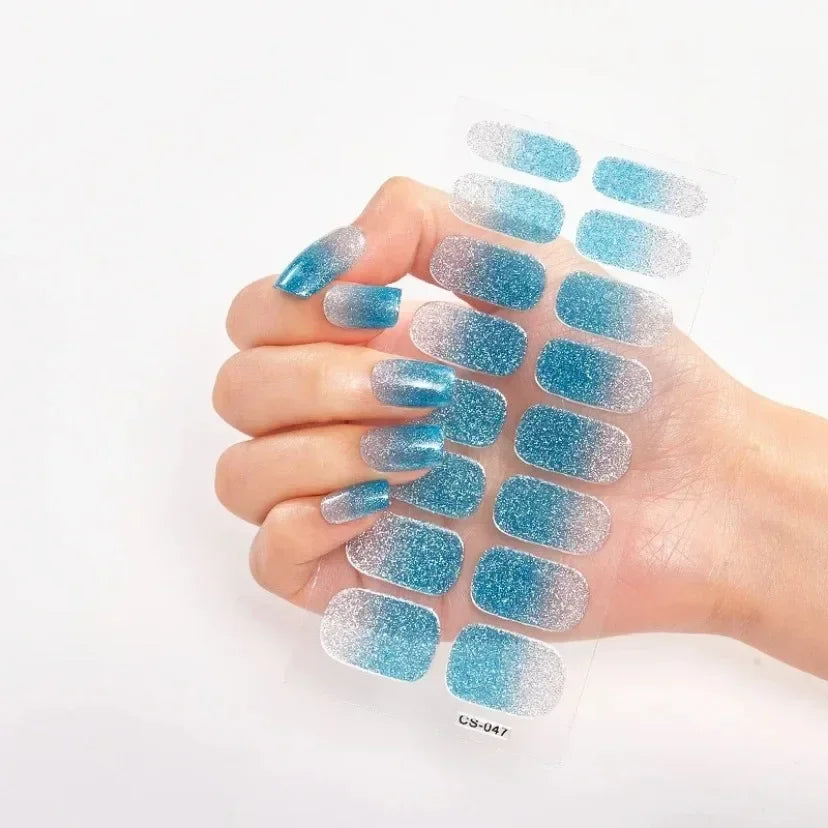 Transform Your Nails with UV Semi-Cured Gel Nail Wraps - Long-Lasting French Full Cover Stickers for Stunning Nail Extensions