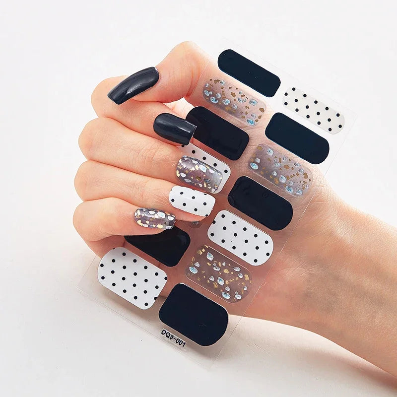 Transform Your Nails with UV Semi-Cured Gel Nail Wraps - Long-Lasting French Full Cover Stickers for Stunning Nail Extensions