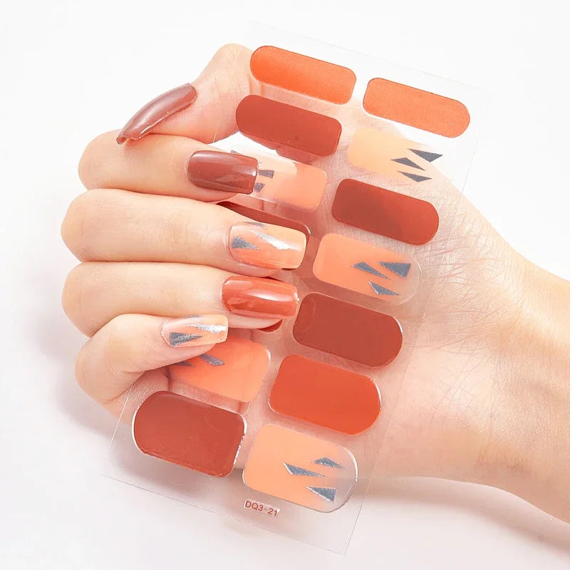 Transform Your Nails with UV Semi-Cured Gel Nail Wraps - Long-Lasting French Full Cover Stickers for Stunning Nail Extensions