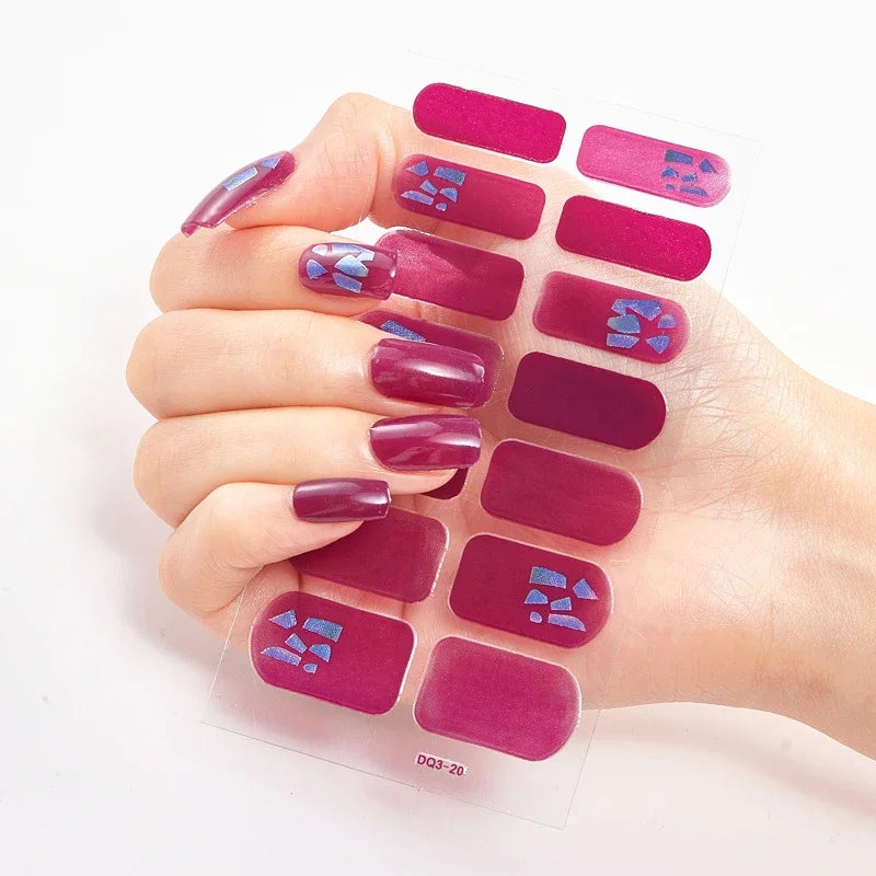 Transform Your Nails with UV Semi-Cured Gel Nail Wraps - Long-Lasting French Full Cover Stickers for Stunning Nail Extensions