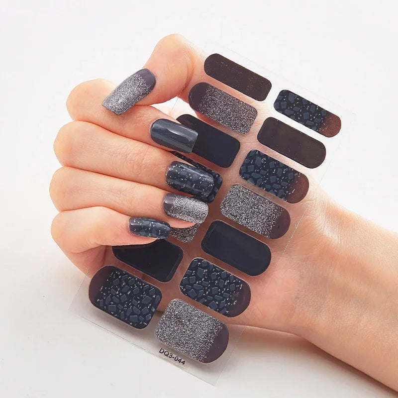 Transform Your Nails with UV Semi-Cured Gel Nail Wraps - Long-Lasting French Full Cover Stickers for Stunning Nail Extensions