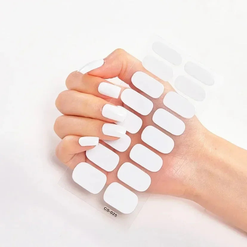 Transform Your Nails with UV Semi-Cured Gel Nail Wraps - Long-Lasting French Full Cover Stickers for Stunning Nail Extensions