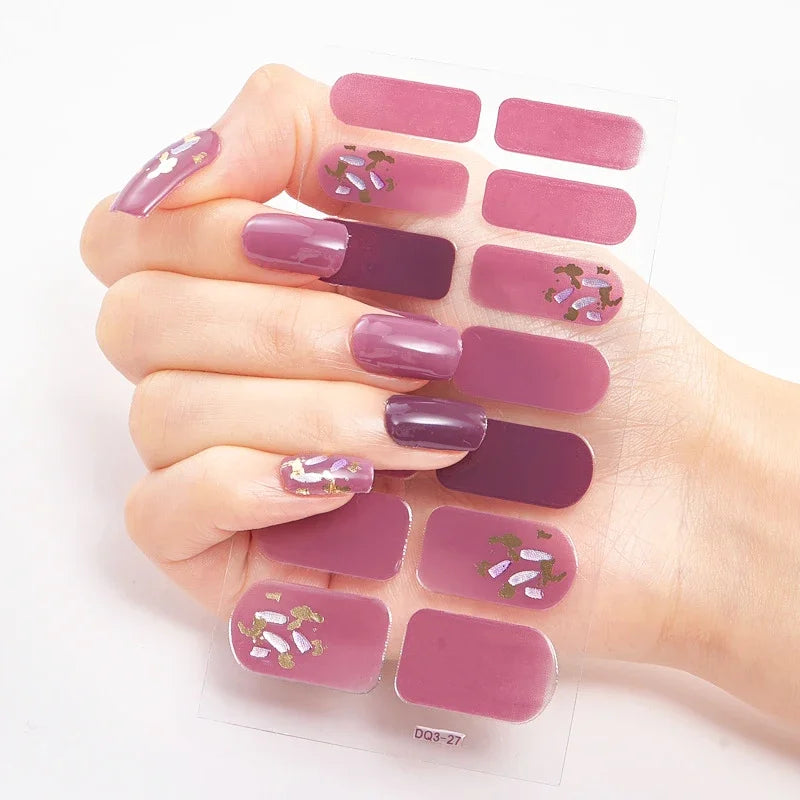 Transform Your Nails with UV Semi-Cured Gel Nail Wraps - Long-Lasting French Full Cover Stickers for Stunning Nail Extensions
