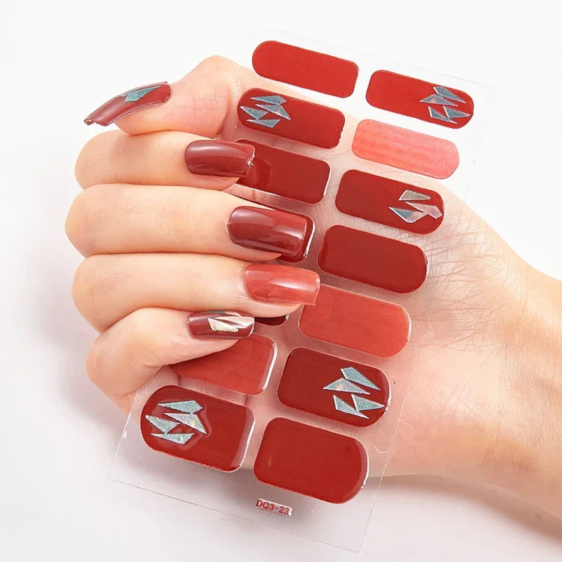 Transform Your Nails with UV Semi-Cured Gel Nail Wraps - Long-Lasting French Full Cover Stickers for Stunning Nail Extensions