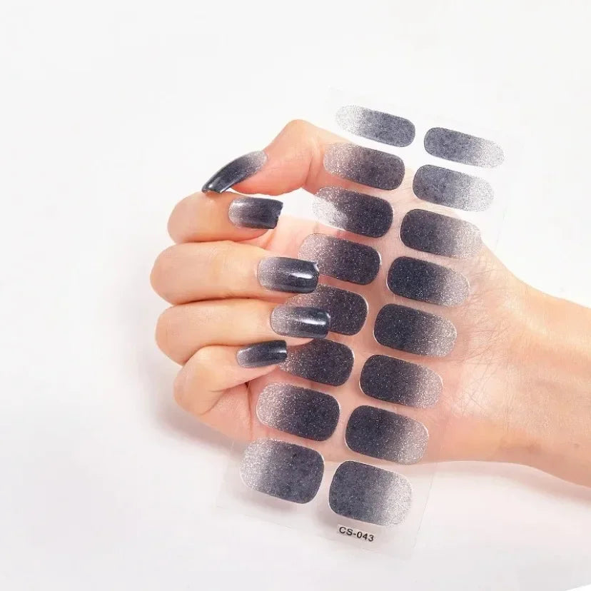 Transform Your Nails with UV Semi-Cured Gel Nail Wraps - Long-Lasting French Full Cover Stickers for Stunning Nail Extensions
