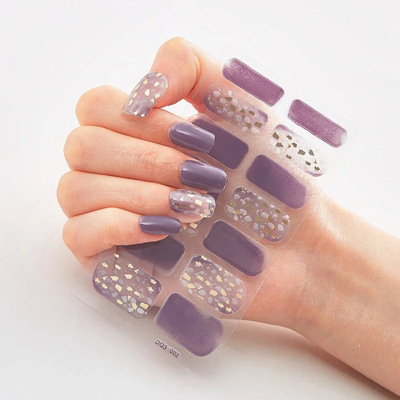 Transform Your Nails with UV Semi-Cured Gel Nail Wraps - Long-Lasting French Full Cover Stickers for Stunning Nail Extensions