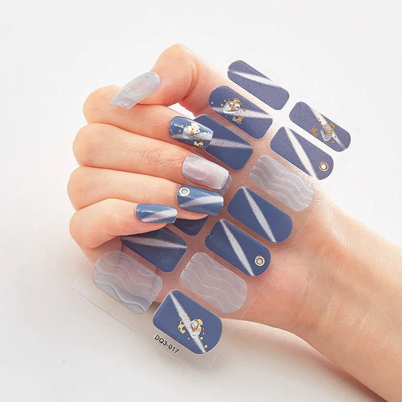 Transform Your Nails with UV Semi-Cured Gel Nail Wraps - Long-Lasting French Full Cover Stickers for Stunning Nail Extensions