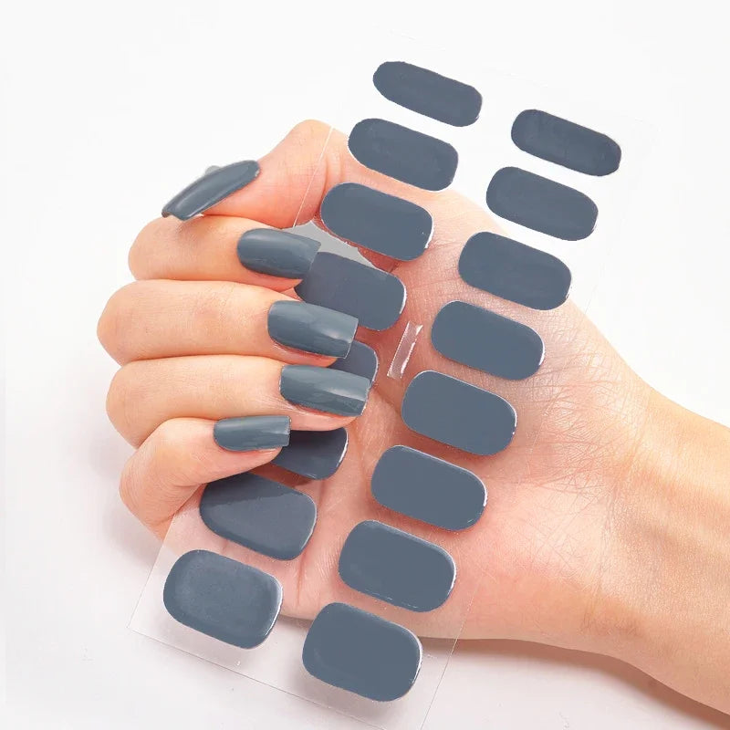 Transform Your Nails with UV Semi-Cured Gel Nail Wraps - Long-Lasting French Full Cover Stickers for Stunning Nail Extensions