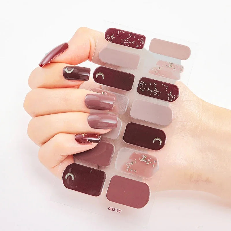 Transform Your Nails with UV Semi-Cured Gel Nail Wraps - Long-Lasting French Full Cover Stickers for Stunning Nail Extensions