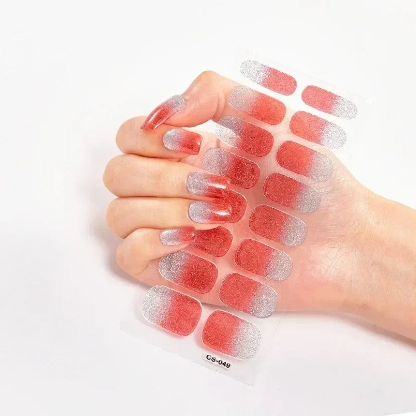 Transform Your Nails with UV Semi-Cured Gel Nail Wraps - Long-Lasting French Full Cover Stickers for Stunning Nail Extensions