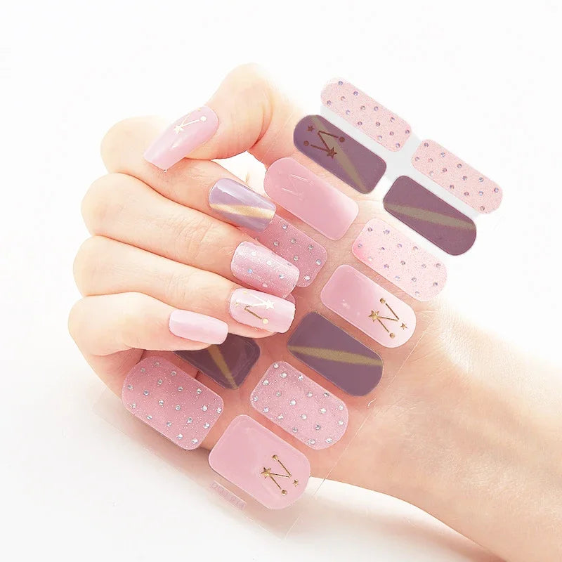 Transform Your Nails with UV Semi-Cured Gel Nail Wraps - Long-Lasting French Full Cover Stickers for Stunning Nail Extensions