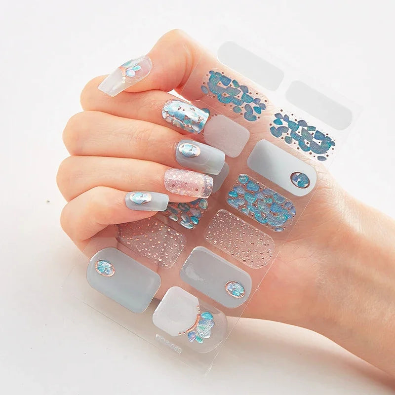 Transform Your Nails with UV Semi-Cured Gel Nail Wraps - Long-Lasting French Full Cover Stickers for Stunning Nail Extensions