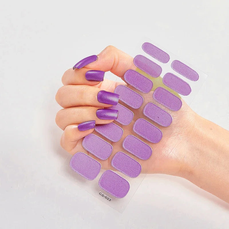 Transform Your Nails with UV Semi-Cured Gel Nail Wraps - Long-Lasting French Full Cover Stickers for Stunning Nail Extensions