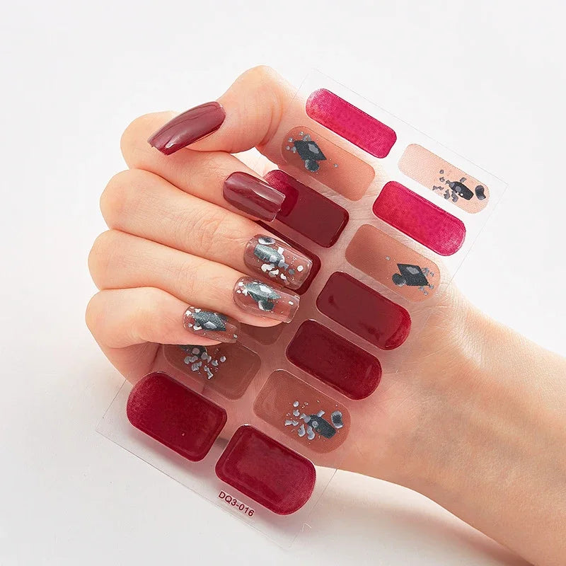 Transform Your Nails with UV Semi-Cured Gel Nail Wraps - Long-Lasting French Full Cover Stickers for Stunning Nail Extensions
