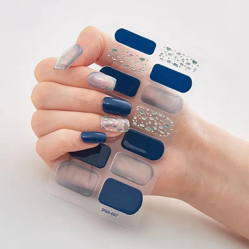 Transform Your Nails with UV Semi-Cured Gel Nail Wraps - Long-Lasting French Full Cover Stickers for Stunning Nail Extensions