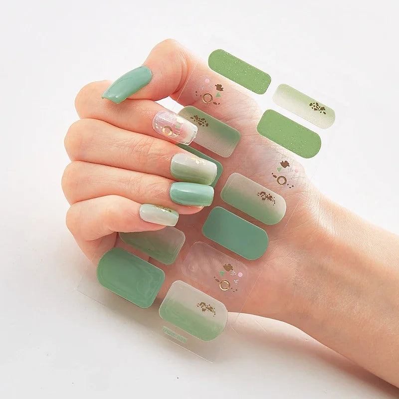 Transform Your Nails with UV Semi-Cured Gel Nail Wraps - Long-Lasting French Full Cover Stickers for Stunning Nail Extensions