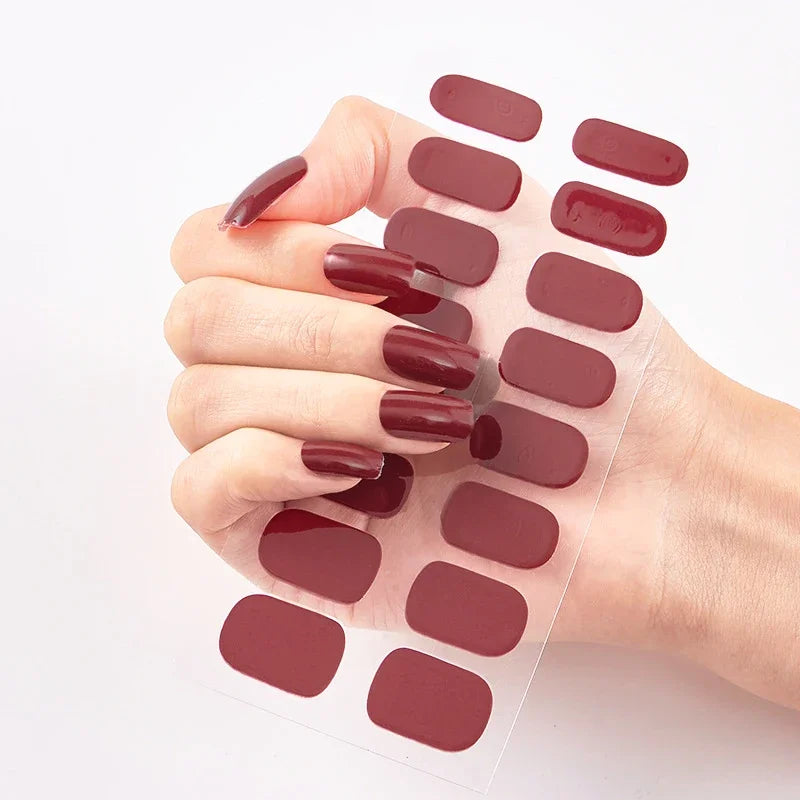 Transform Your Nails with UV Semi-Cured Gel Nail Wraps - Long-Lasting French Full Cover Stickers for Stunning Nail Extensions
