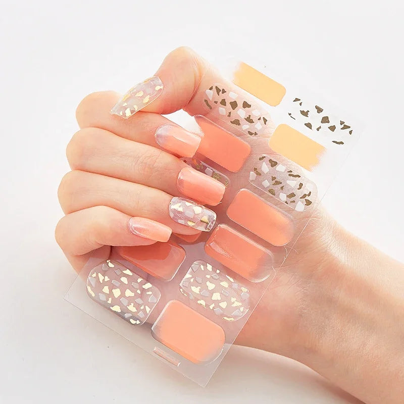 Transform Your Nails with UV Semi-Cured Gel Nail Wraps - Long-Lasting French Full Cover Stickers for Stunning Nail Extensions