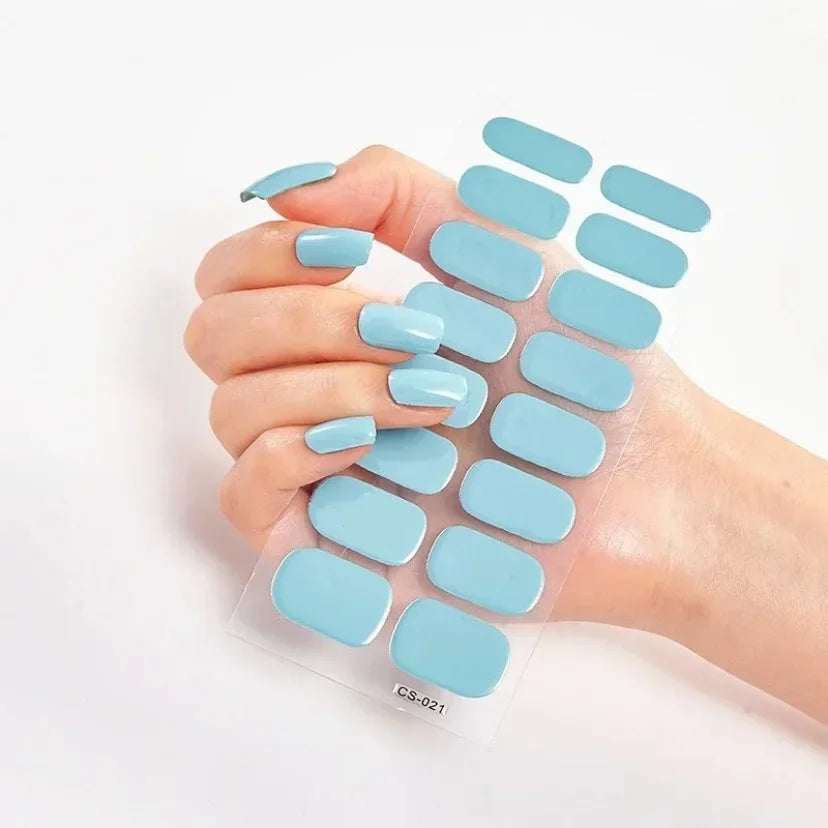 Transform Your Nails with UV Semi-Cured Gel Nail Wraps - Long-Lasting French Full Cover Stickers for Stunning Nail Extensions