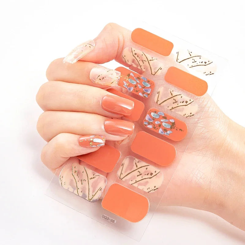 Transform Your Nails with UV Semi-Cured Gel Nail Wraps - Long-Lasting French Full Cover Stickers for Stunning Nail Extensions