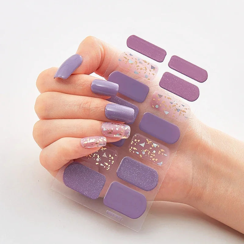 Transform Your Nails with UV Semi-Cured Gel Nail Wraps - Long-Lasting French Full Cover Stickers for Stunning Nail Extensions
