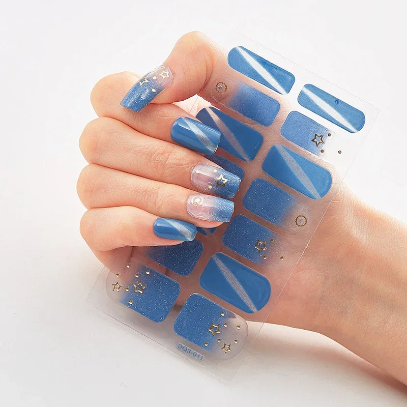 Transform Your Nails with UV Semi-Cured Gel Nail Wraps - Long-Lasting French Full Cover Stickers for Stunning Nail Extensions