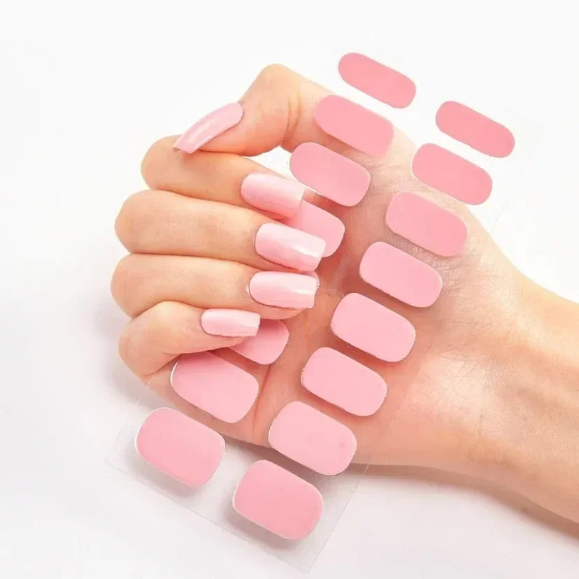 Transform Your Nails with UV Semi-Cured Gel Nail Wraps - Long-Lasting French Full Cover Stickers for Stunning Nail Extensions