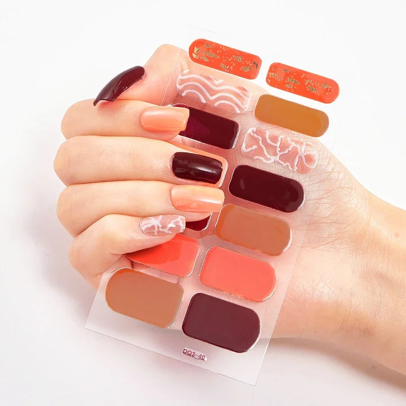 Transform Your Nails with UV Semi-Cured Gel Nail Wraps - Long-Lasting French Full Cover Stickers for Stunning Nail Extensions