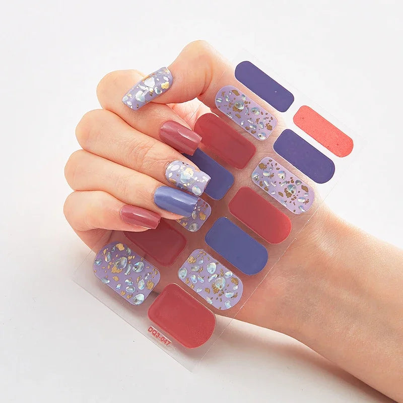 Transform Your Nails with UV Semi-Cured Gel Nail Wraps - Long-Lasting French Full Cover Stickers for Stunning Nail Extensions