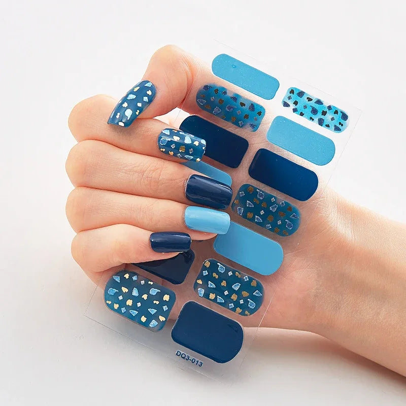 Transform Your Nails with UV Semi-Cured Gel Nail Wraps - Long-Lasting French Full Cover Stickers for Stunning Nail Extensions