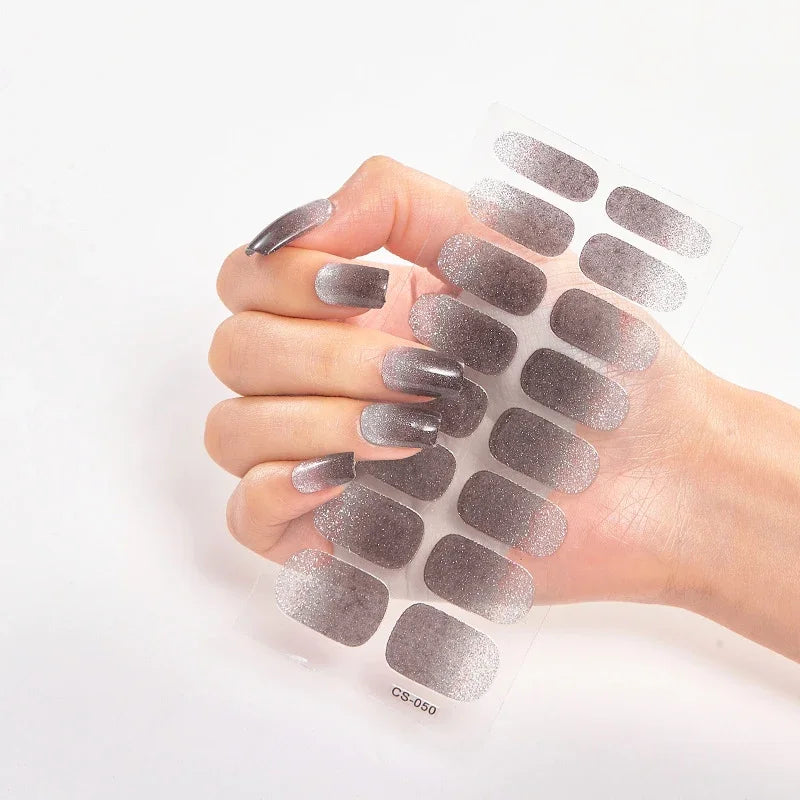 Transform Your Nails with UV Semi-Cured Gel Nail Wraps - Long-Lasting French Full Cover Stickers for Stunning Nail Extensions