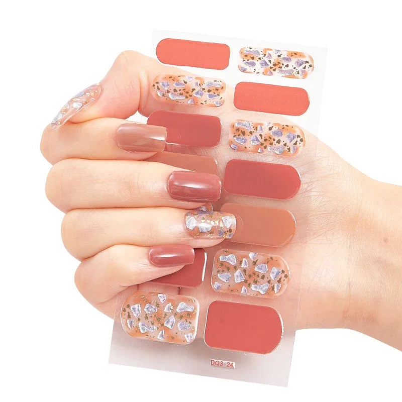 Transform Your Nails with UV Semi-Cured Gel Nail Wraps - Long-Lasting French Full Cover Stickers for Stunning Nail Extensions
