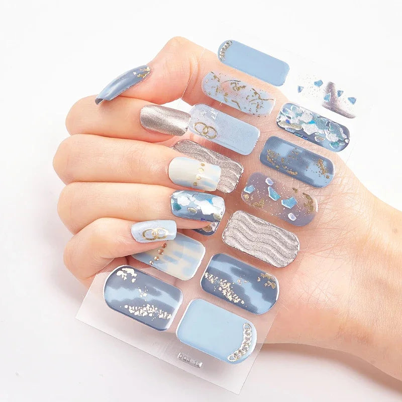 Transform Your Nails with UV Semi-Cured Gel Nail Wraps - Long-Lasting French Full Cover Stickers for Stunning Nail Extensions