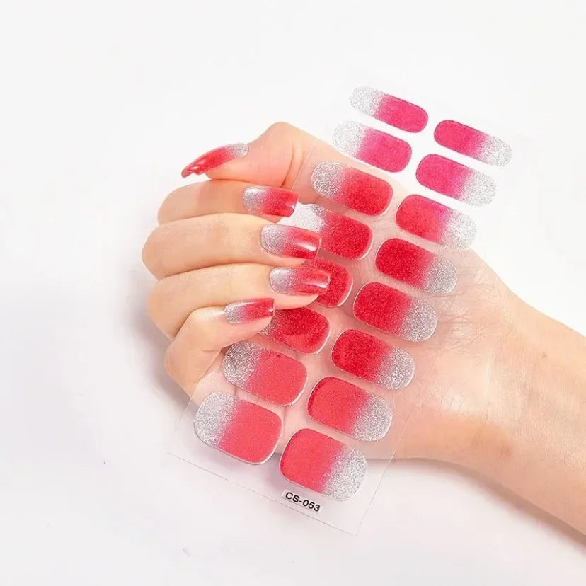 Transform Your Nails with UV Semi-Cured Gel Nail Wraps - Long-Lasting French Full Cover Stickers for Stunning Nail Extensions
