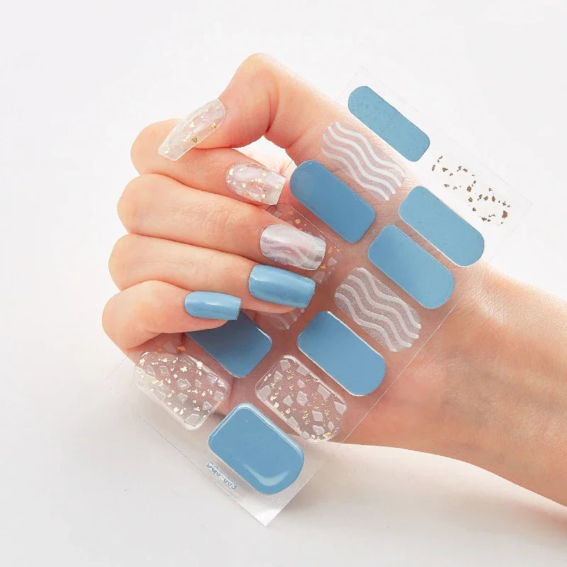 Transform Your Nails with UV Semi-Cured Gel Nail Wraps - Long-Lasting French Full Cover Stickers for Stunning Nail Extensions