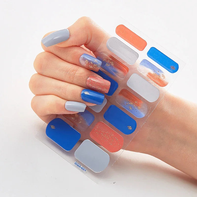 Transform Your Nails with UV Semi-Cured Gel Nail Wraps - Long-Lasting French Full Cover Stickers for Stunning Nail Extensions