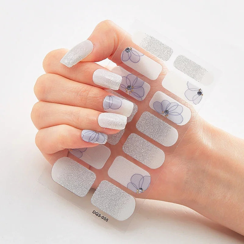 Transform Your Nails with UV Semi-Cured Gel Nail Wraps - Long-Lasting French Full Cover Stickers for Stunning Nail Extensions